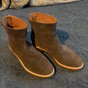 Brown suede boots